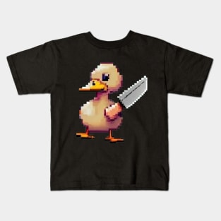 Pixel Art Duck and Knife Kids T-Shirt
